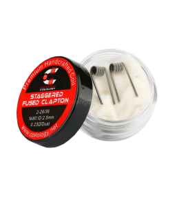 Staggered Fused Clapton Coil ~0.23ohm Ni80 2.5mm - 2pcs+ cotton