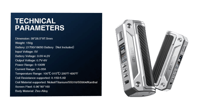 Lost Vape Thelema Solo 100W Mod Info