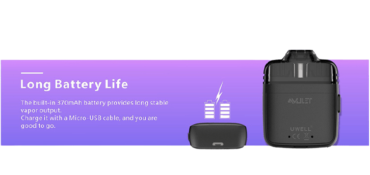 Uwell Amulet Watch Pod Kit Black Battery