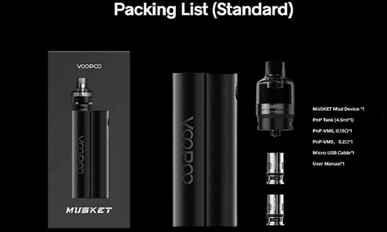 Voopoo Musket 120W Kit Black Pack