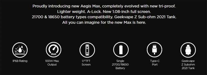 Geekvape Aegis Max 2 100W Kit Black Protection