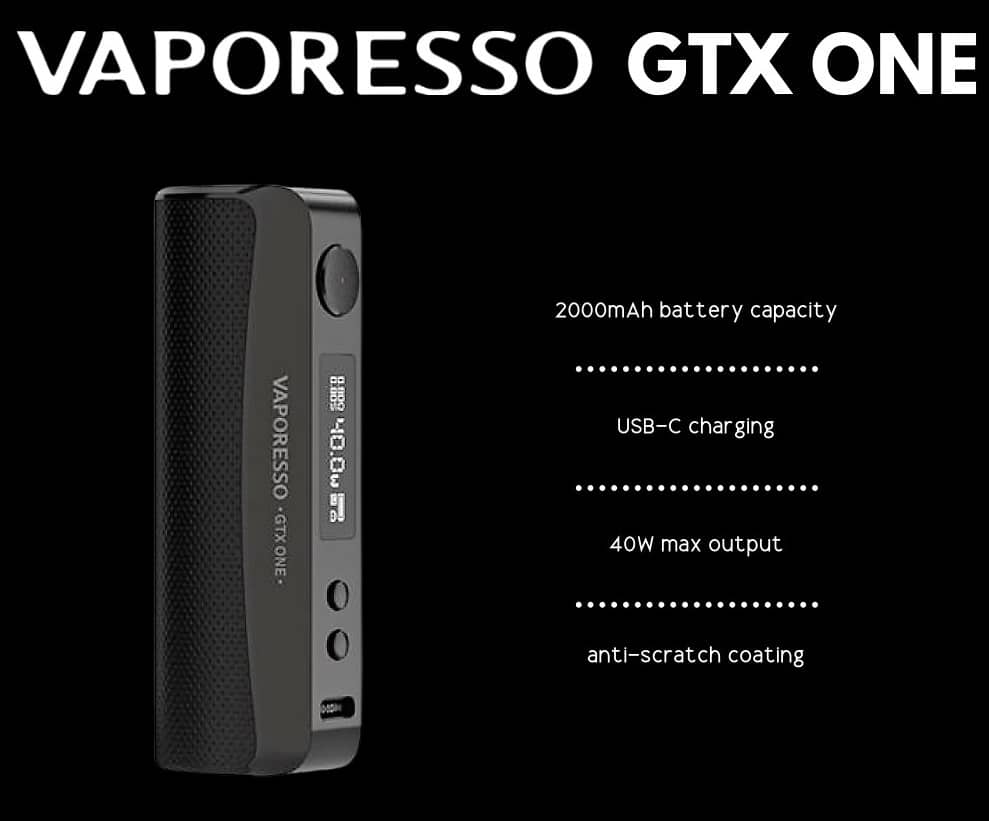 Vaporesso GTX One 40W 2000mAh Mod Black Info