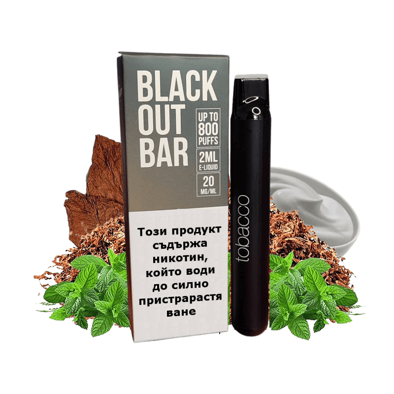 Blackout Bar Tobacco Ice Vape 500mAh 2ml 20mg 800 Puffs