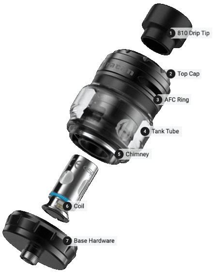 Aspire Huracan Sub Ohm 26 mm 6 ml Explored View