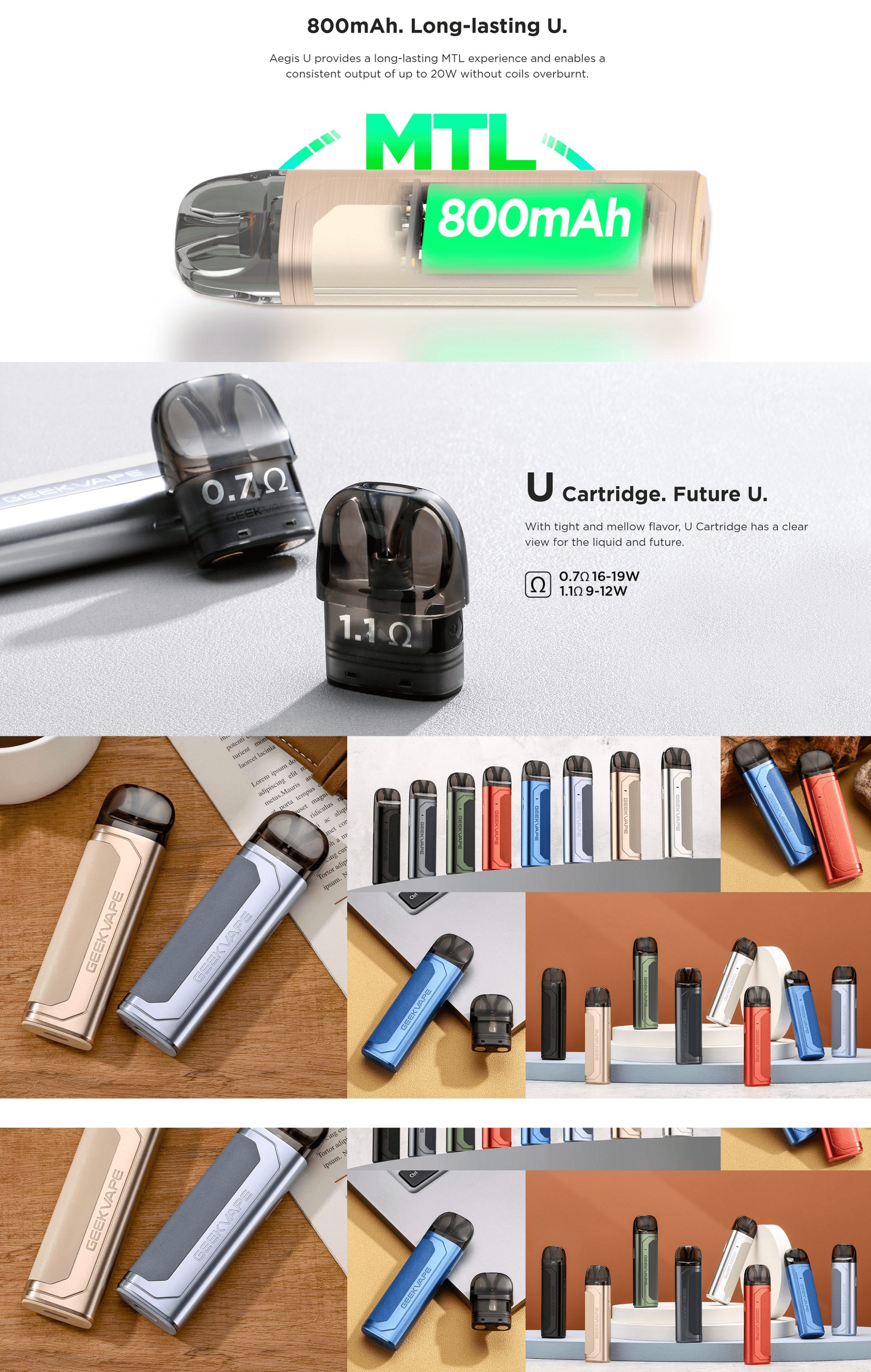 Geekvape Aegis U Kit Pod 2ml 20W 800mAh Banner2