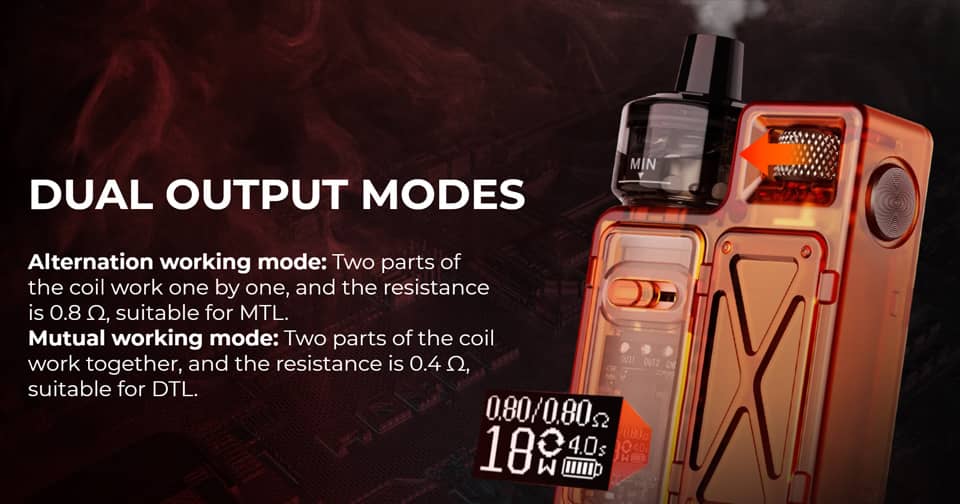 Uwell Crown M Pod Kit Modes