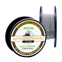 Mythical Vapers Flat Clapton SS316L Wire (0.3x0.08+32GA) 3m