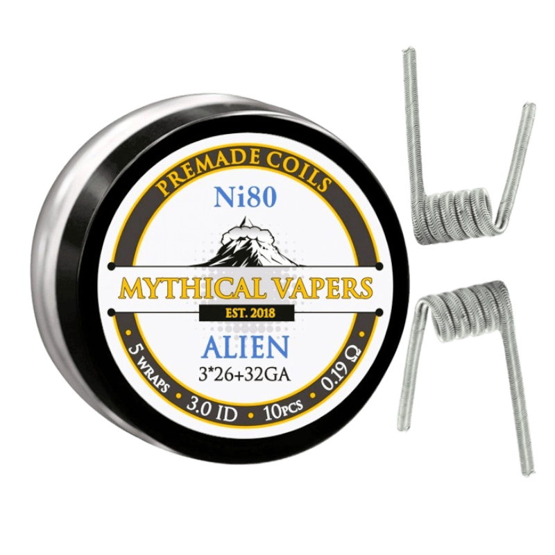 Mythical Vapers Ni80 Alien Coils (326+32) Ø3.0mm ~0.19Ω 10pcs