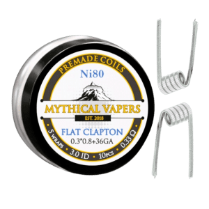 Mythical Vapers Ni80 Flat Clapton (0.3*0.8+36GA) Ø3.0mm ~0.33 10pcs