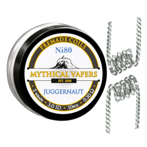 Mythical Vapers Ni80 Juggernaut Coils Ø3.0mm ~0.30Ω 10pcs