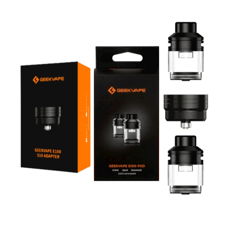 Geekvape 2x E100 Pods + 510 Adapter Tank Kit Black