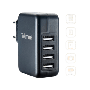 Tekmee 4x USB Ports Wall Charger Black
