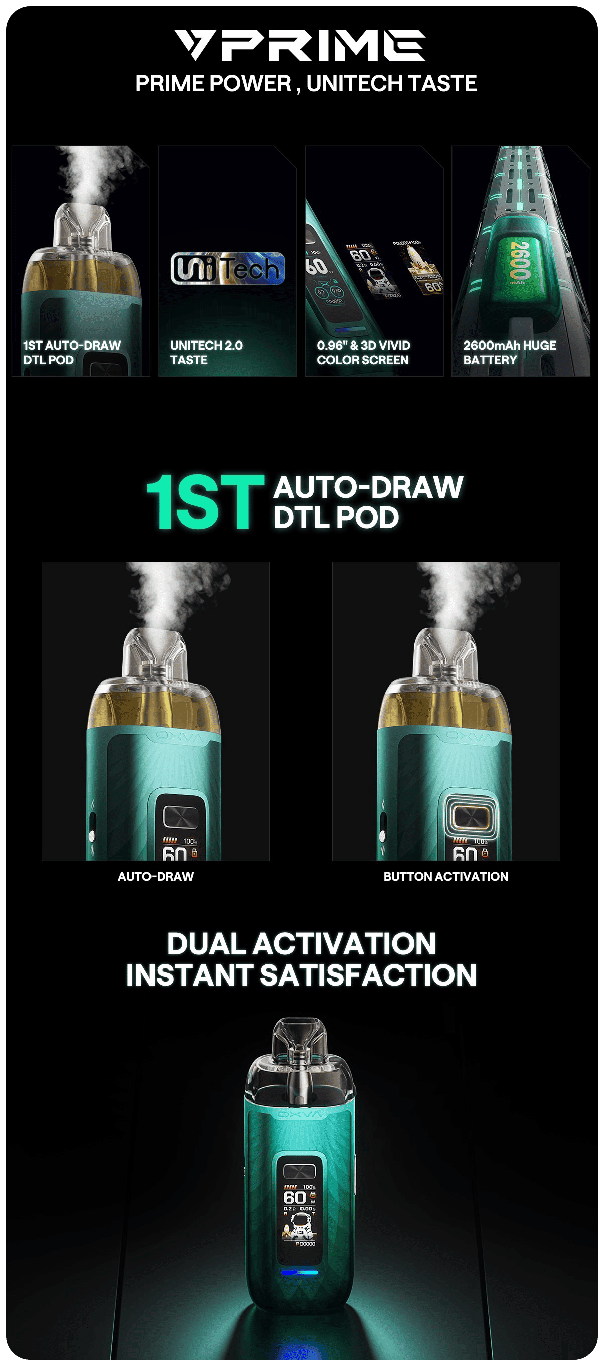 OXVA VPrime Pod Kit 5ml 60W 2600mAh Banner2