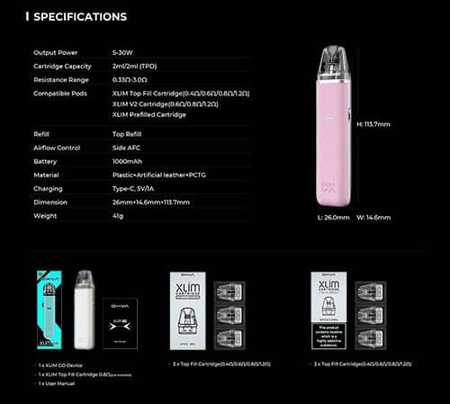 OXVA Xlim GO 1000mAh 30W Pod Vape Kit Banner2