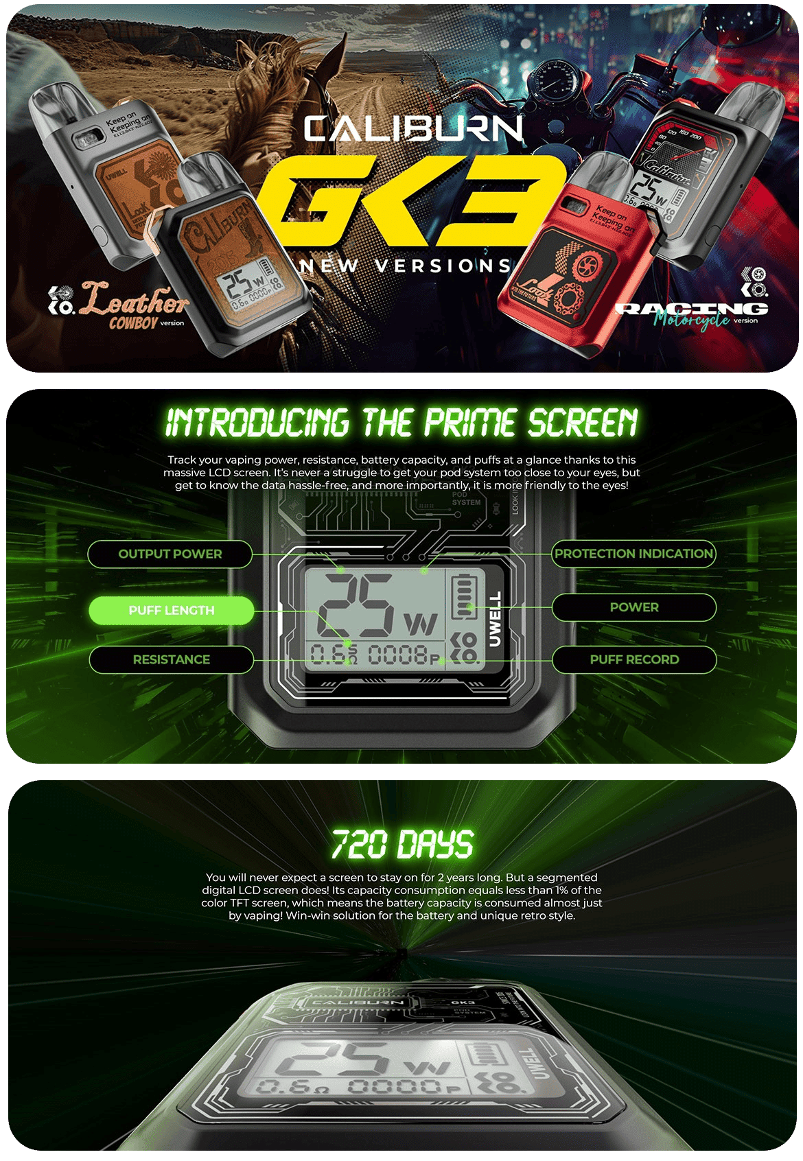 Uwell Caliburn GK3 Pod Kit 2ml 25W 900mAh Banner1
