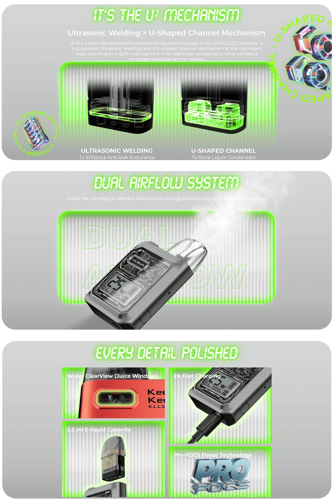 Uwell Caliburn GK3 Pod Kit 2ml 25W 900mAh Banner3