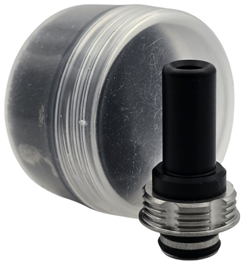 THC Tauren Elite MTL Long Drip Tip Silver Black Banner1