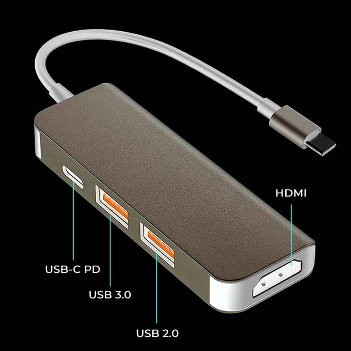 4 in 1 Portable Docking Station USB C with 4K Ultra HD 2X USB 3.0 Power Delivery 100W PD USB Port Banner1