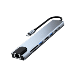 8 in 1 Portable Docking Station USB C with 4K HDMI 100W PD USB C Port USB 3.0 RJ45 Ethernet SDTF Card Reader
