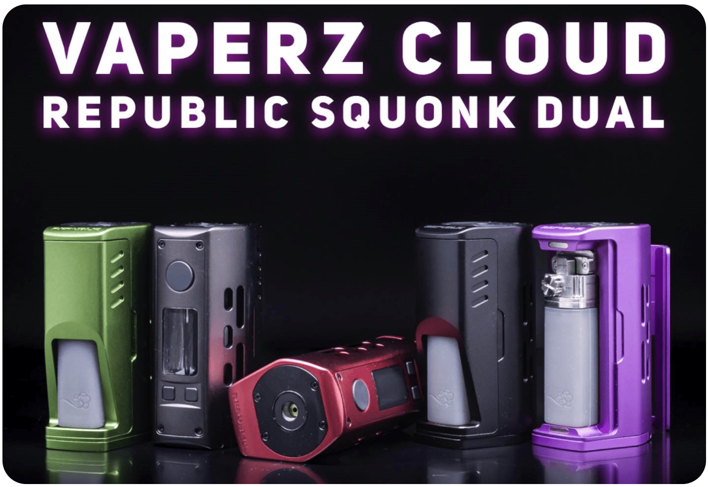 Republic Dual Squonk Box Mod by Vaperz Cloud x Grimm Green Banner1