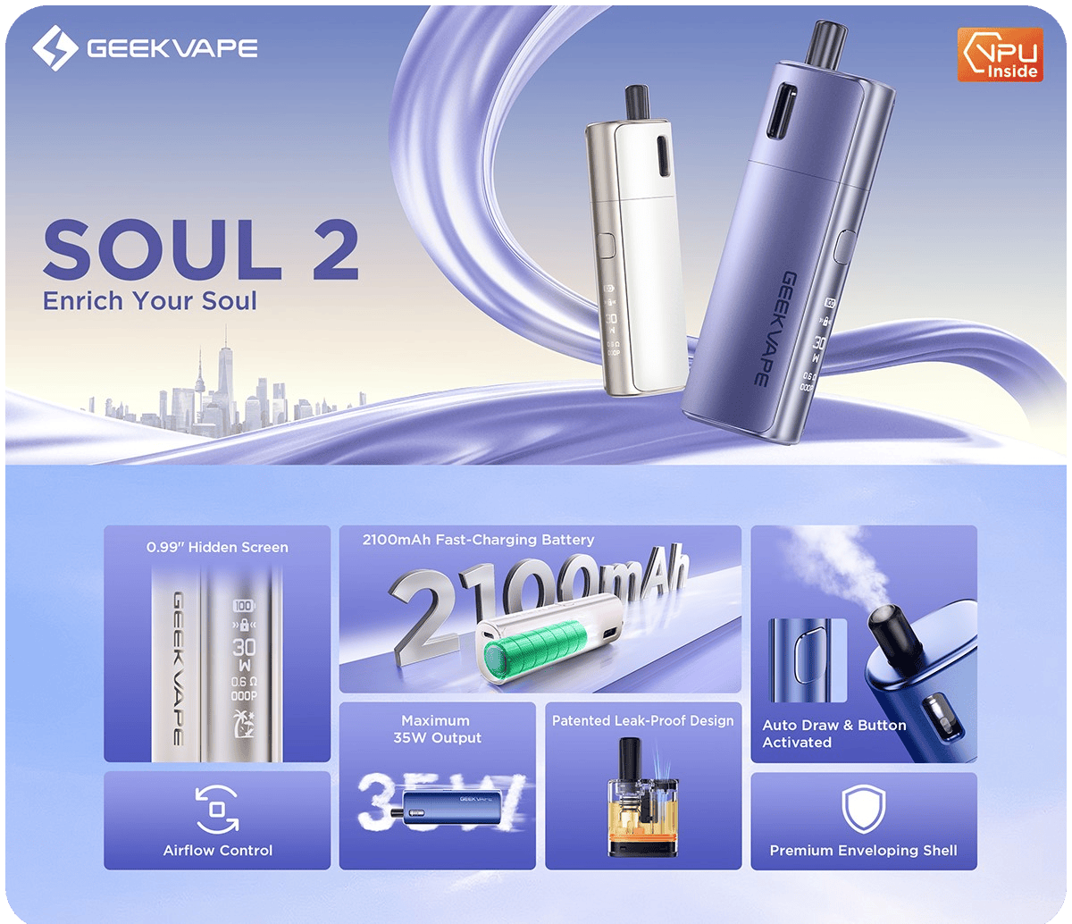 GeekVape Soul 2 Pod Kit 2100mAh 4ml Banner1