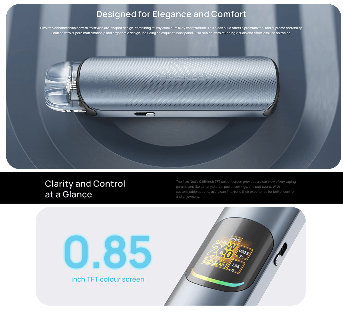 Aspire Pixo Neo Pod Kit 3ml 1300mAh Banner3