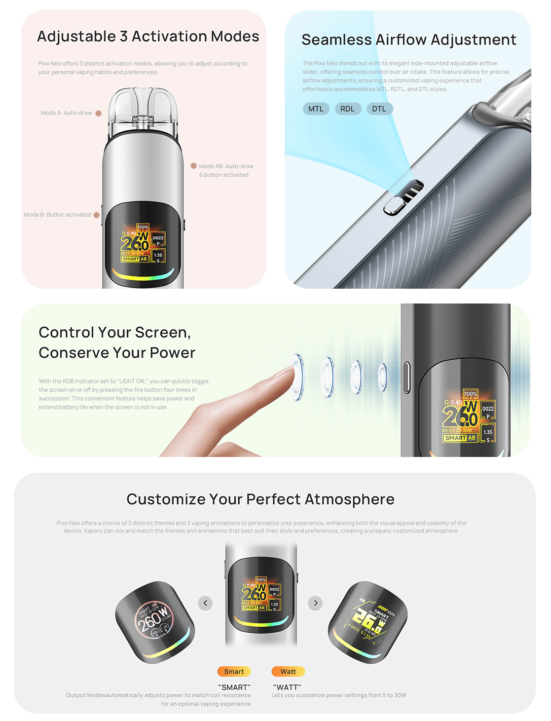 Aspire Pixo Neo Pod Kit 3ml 1300mAh Banner5
