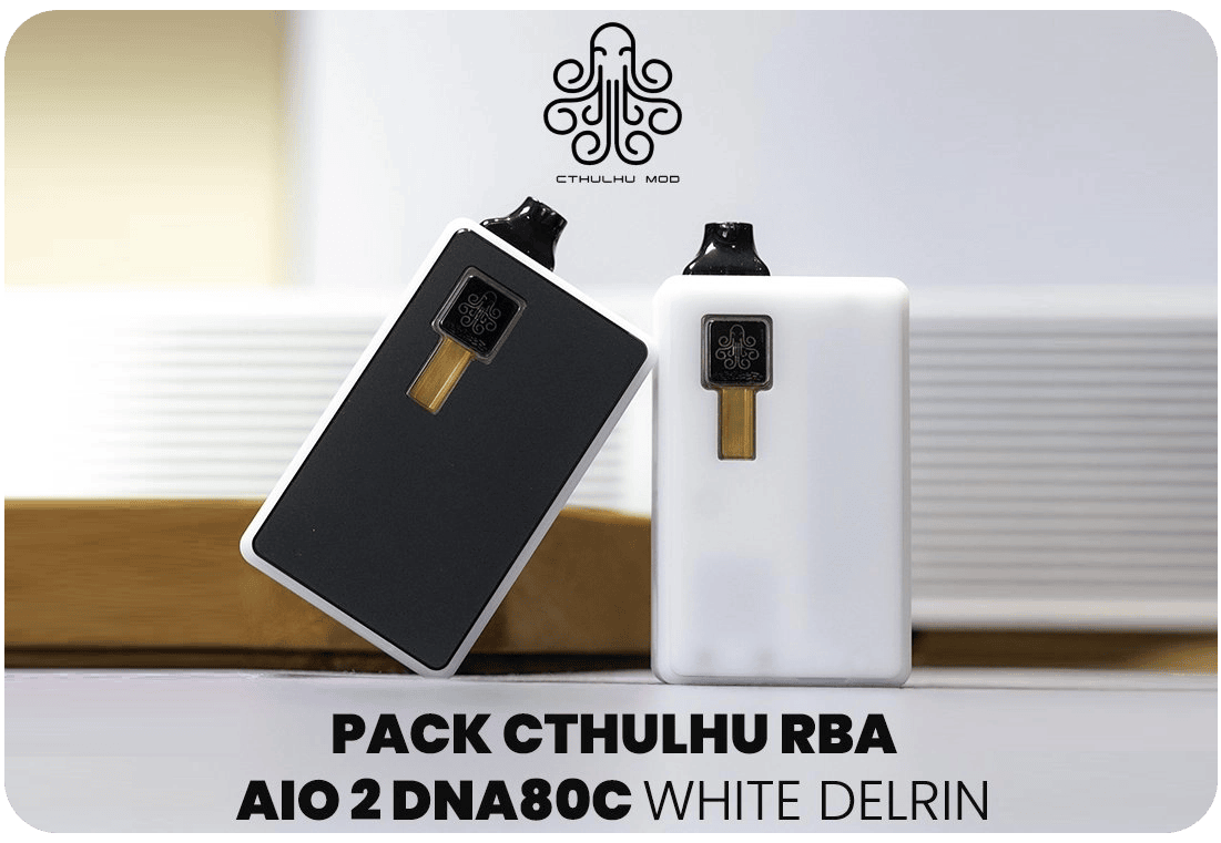 Cthulhu RBA AIO 2 Kit DNA80C 18650 White Delrin by Cthulhu Mod Banner1