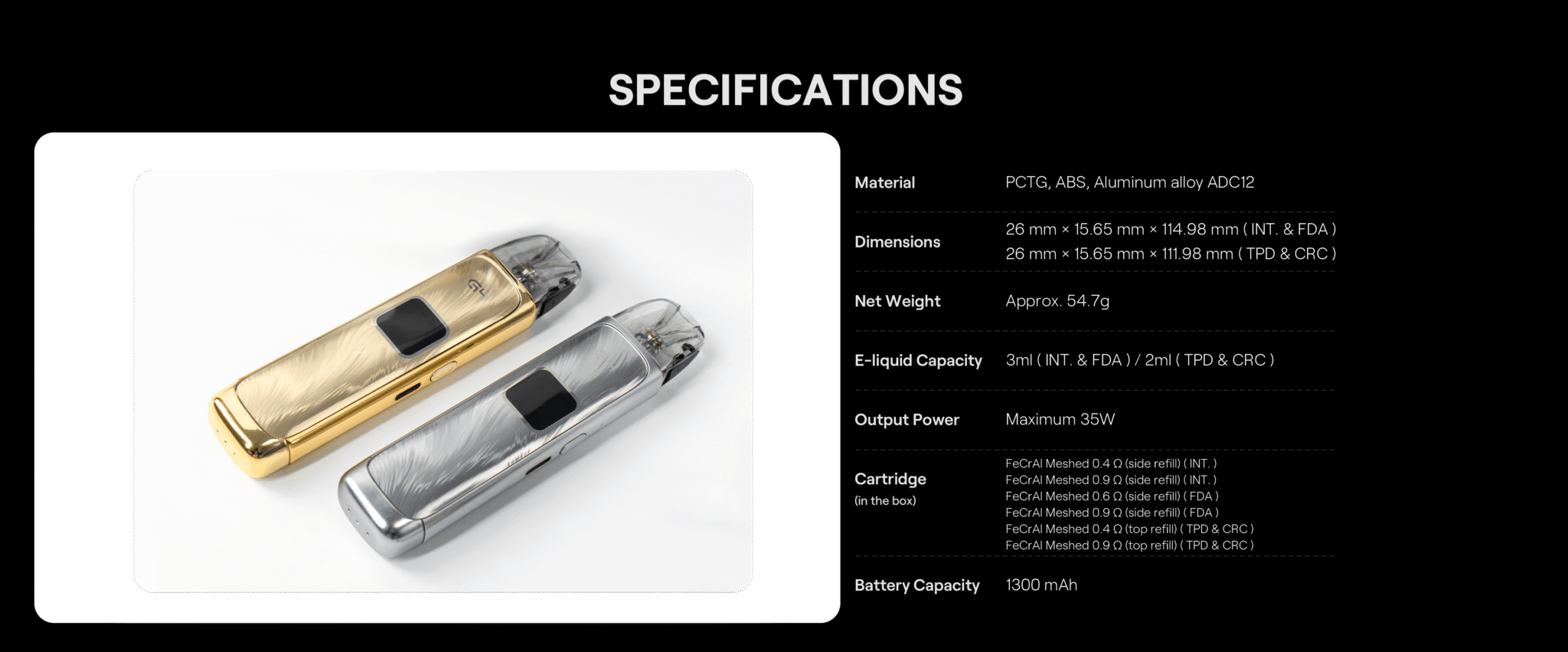 Uwell Caliburn G4 Pod Kit 3ml 35W 1300mah Banner2