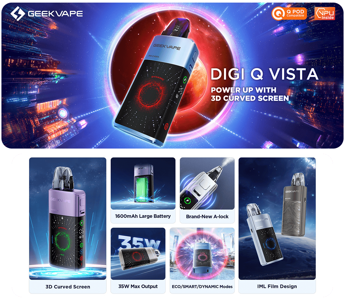GeekVape Digi Q Vista Pod Kit 3ml 1600mAh Banner1