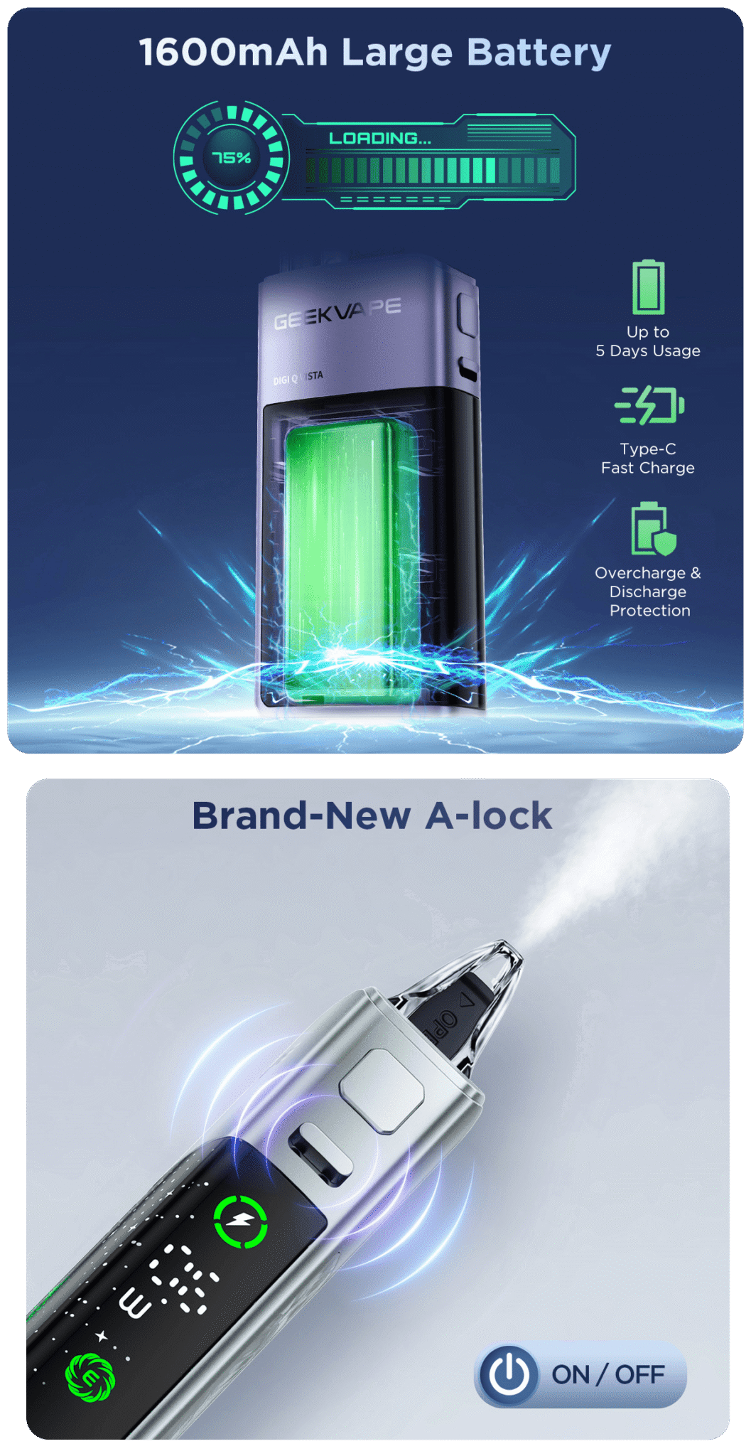 GeekVape Digi Q Vista Pod Kit 3ml 1600mAh Banner4