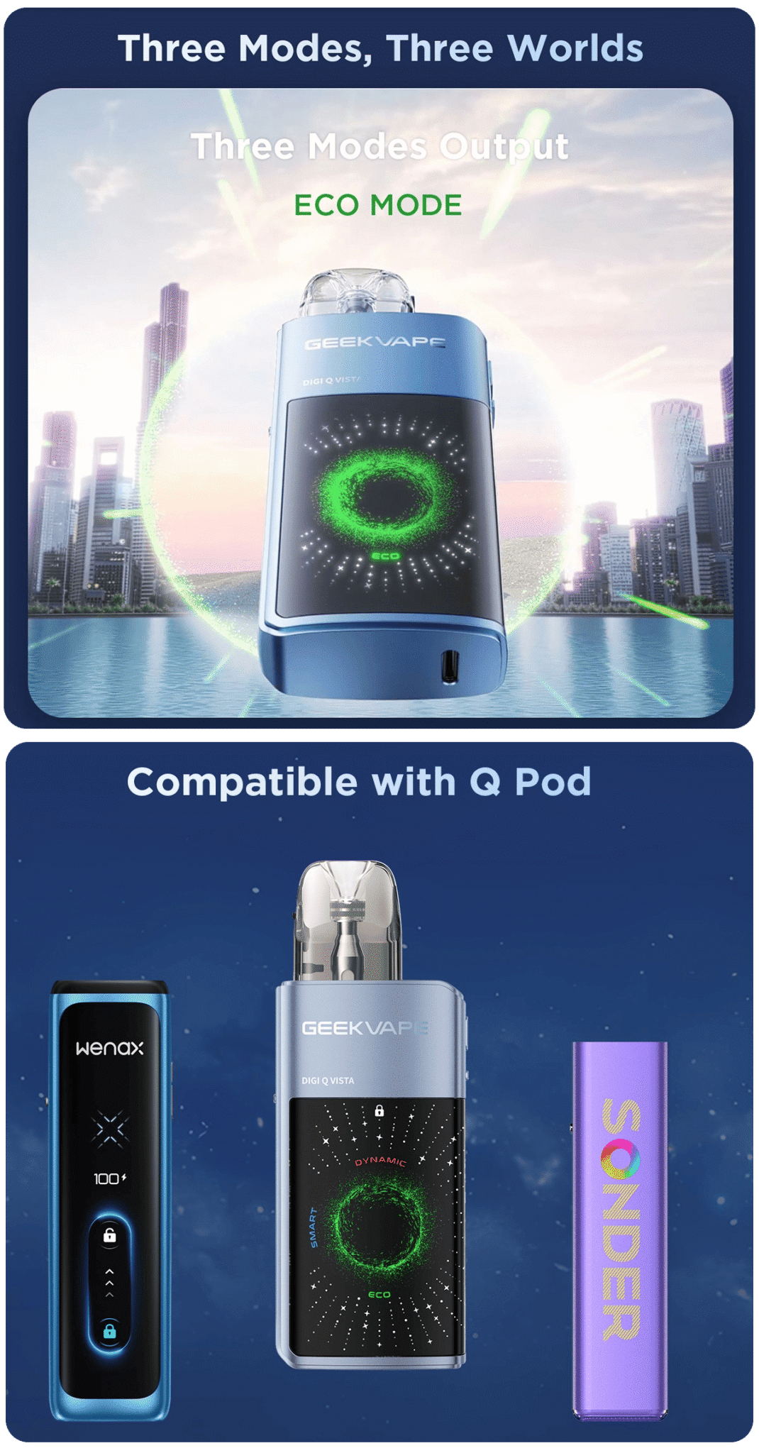 GeekVape Digi Q Vista Pod Kit 3ml 1600mAh Banner5