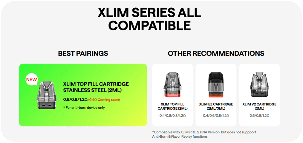 OXVA Xlim Pro 2 DNA Pod Kit 1300mAh Banner7