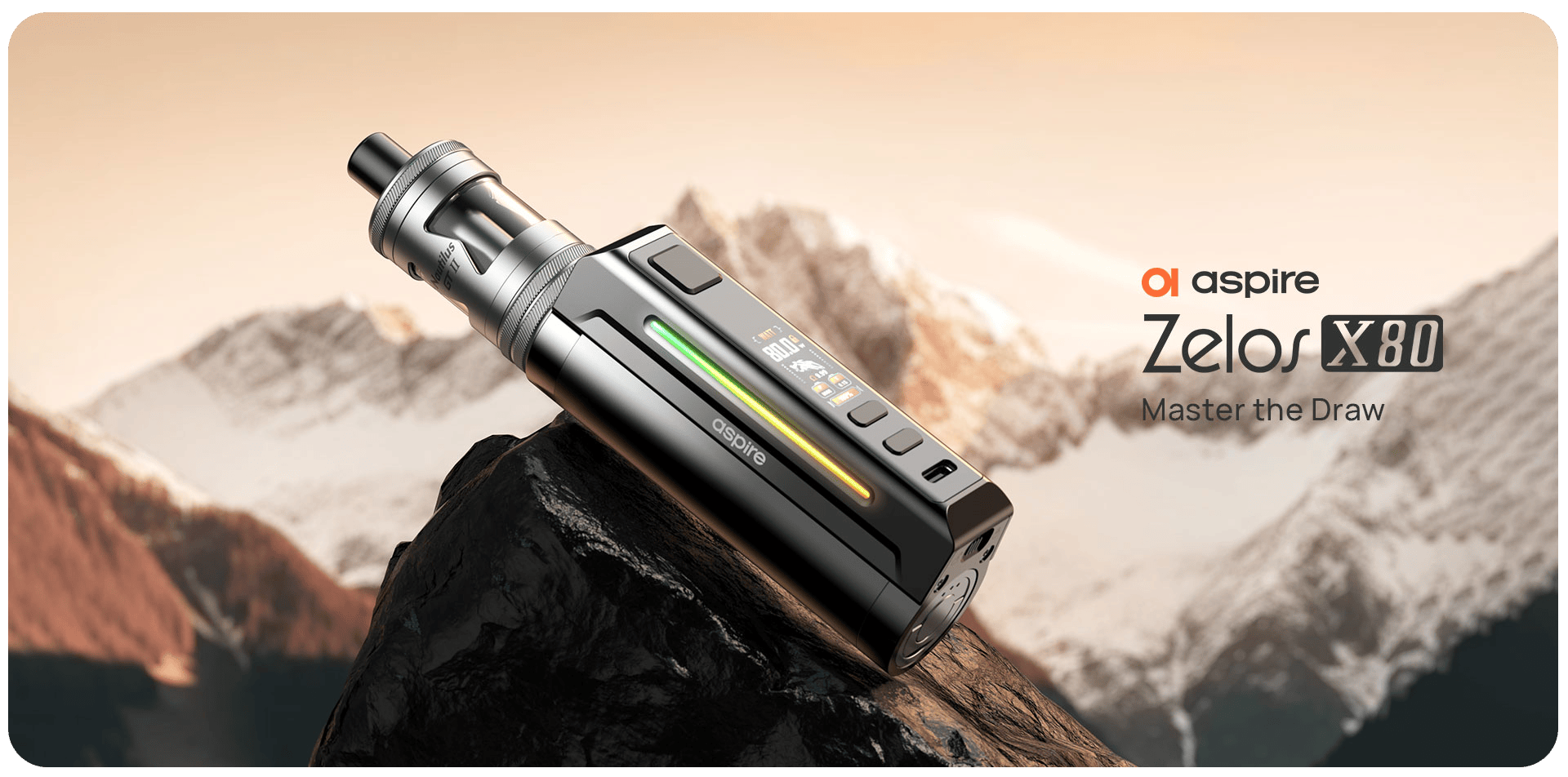 Aspire Zelos X80 + Nautilus GT II 4.5ml Kit 18650 Banner1
