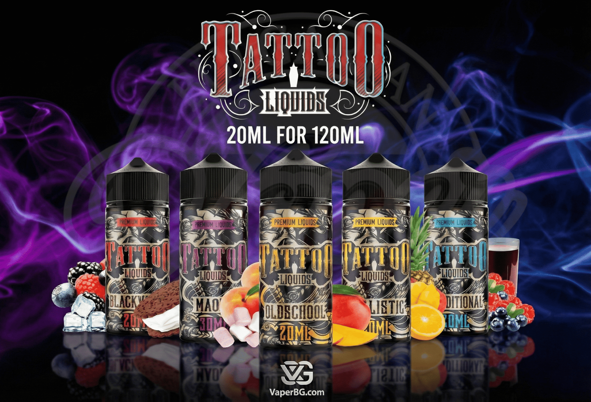 Tatto Liquids 20ml for 120ml Banner