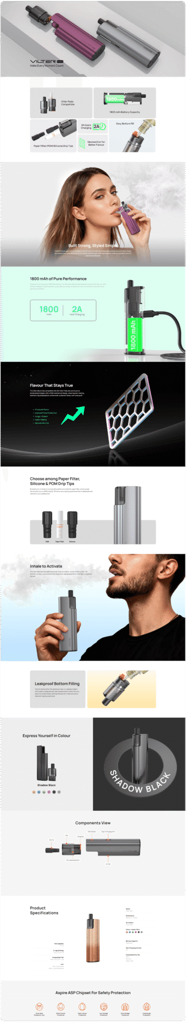 Aspire Vilter Max Vape Pod Kit 2ml 1800mAh Banner_