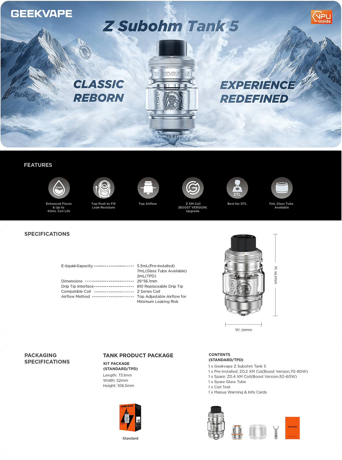 GeekVape Z SubOhm 5 5.5/7ml 26mm Banner
