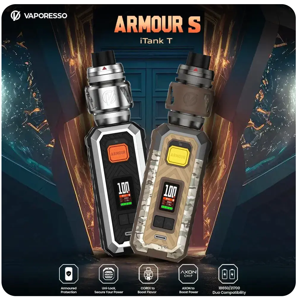 Vaporesso Armour S + iTank T 6ml 18650 21700 Kit Banner