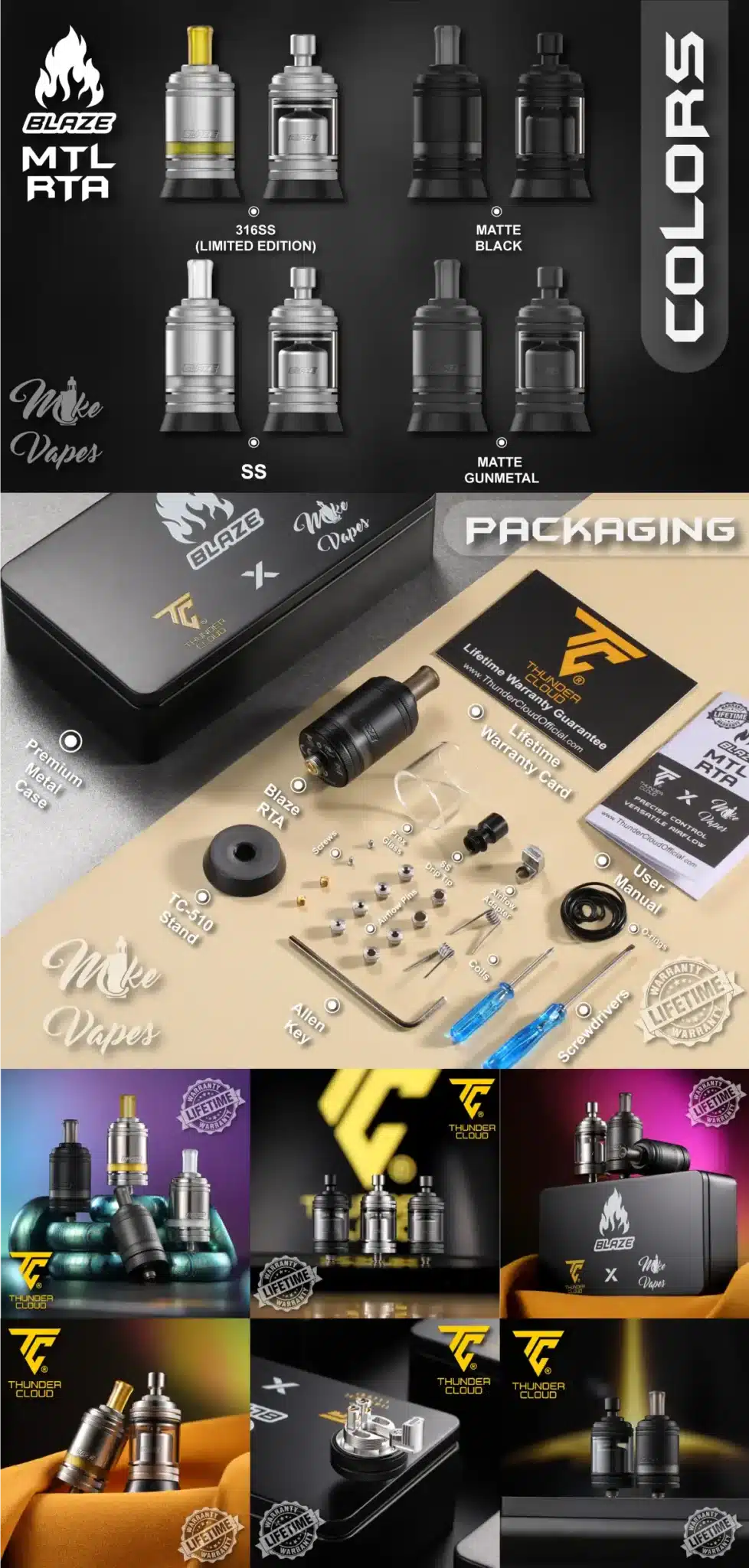 Blaze MTL RTA 3ml 22mm by Thunder Cloud x Mike Vapes Banner3
