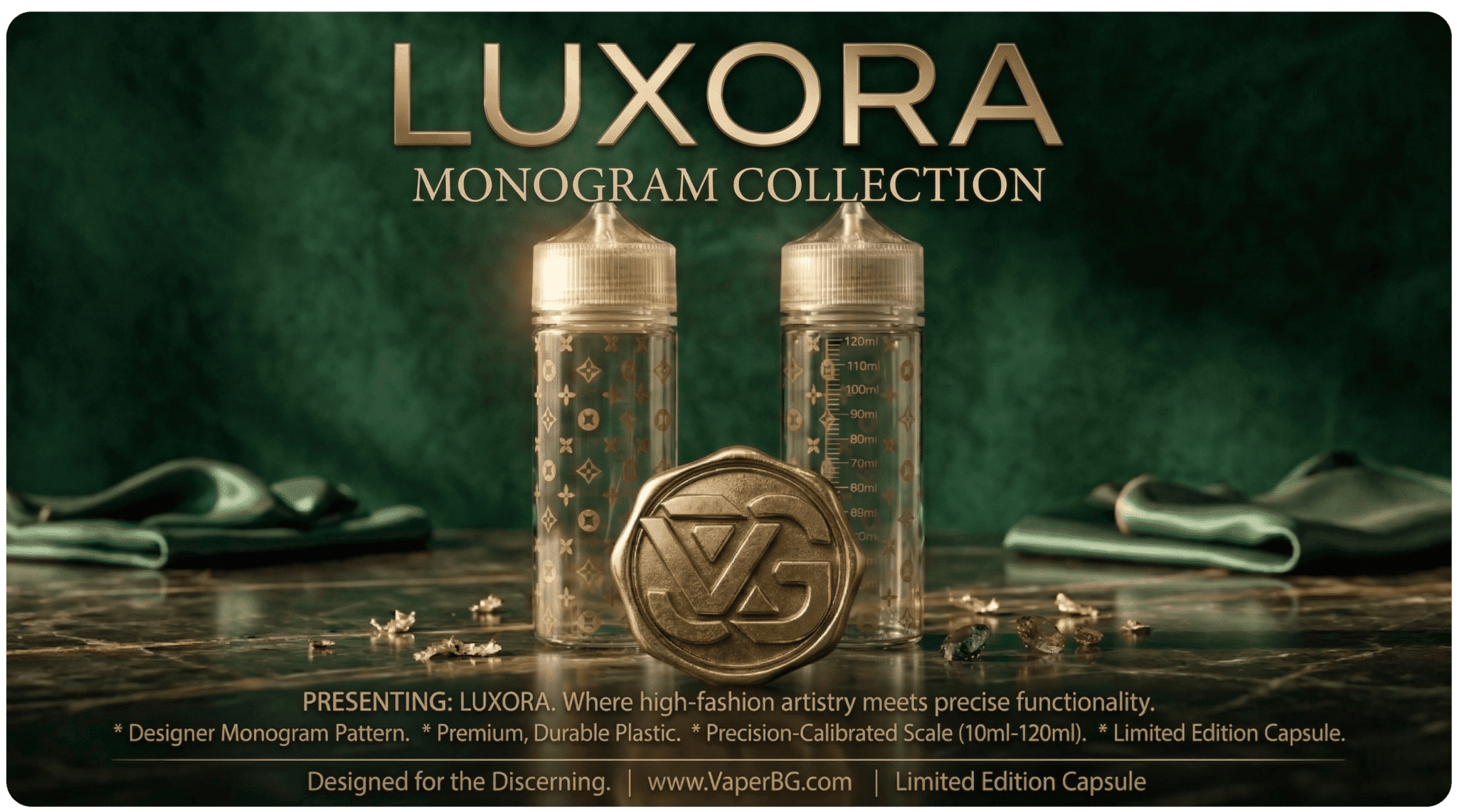 LUXORA Limited Edition Luxury Graduated Bottle 120ml Banner