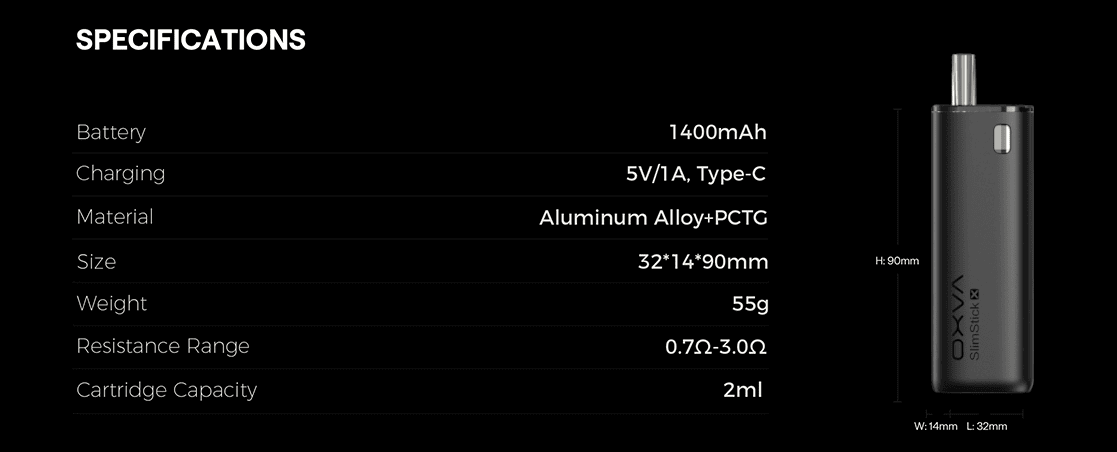 OXVA SlimStick X Vape Pod Kit 1400mAh 2ml Banner2