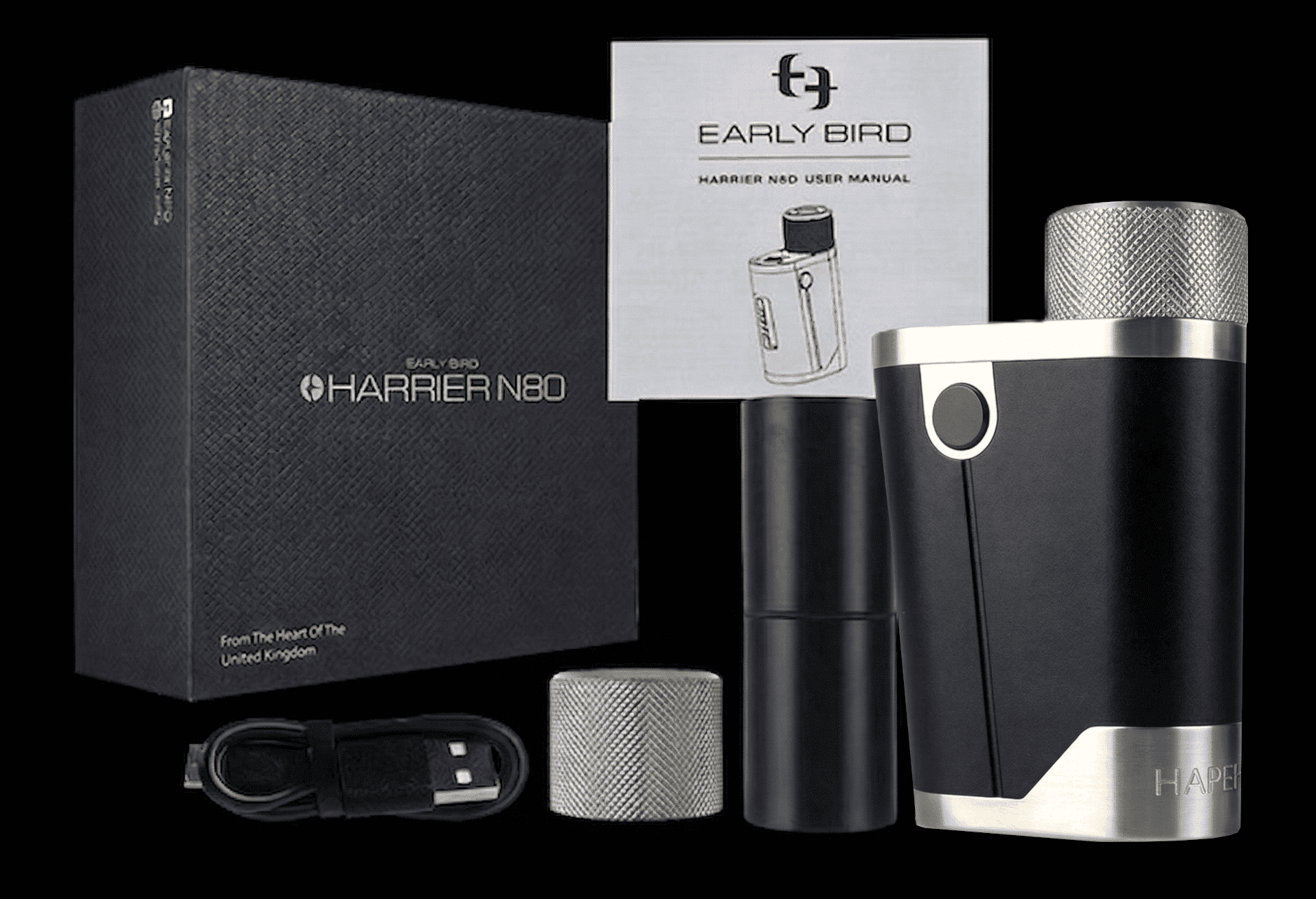 Early Bird Harrier N80 Box Mod Classic Black Banner3