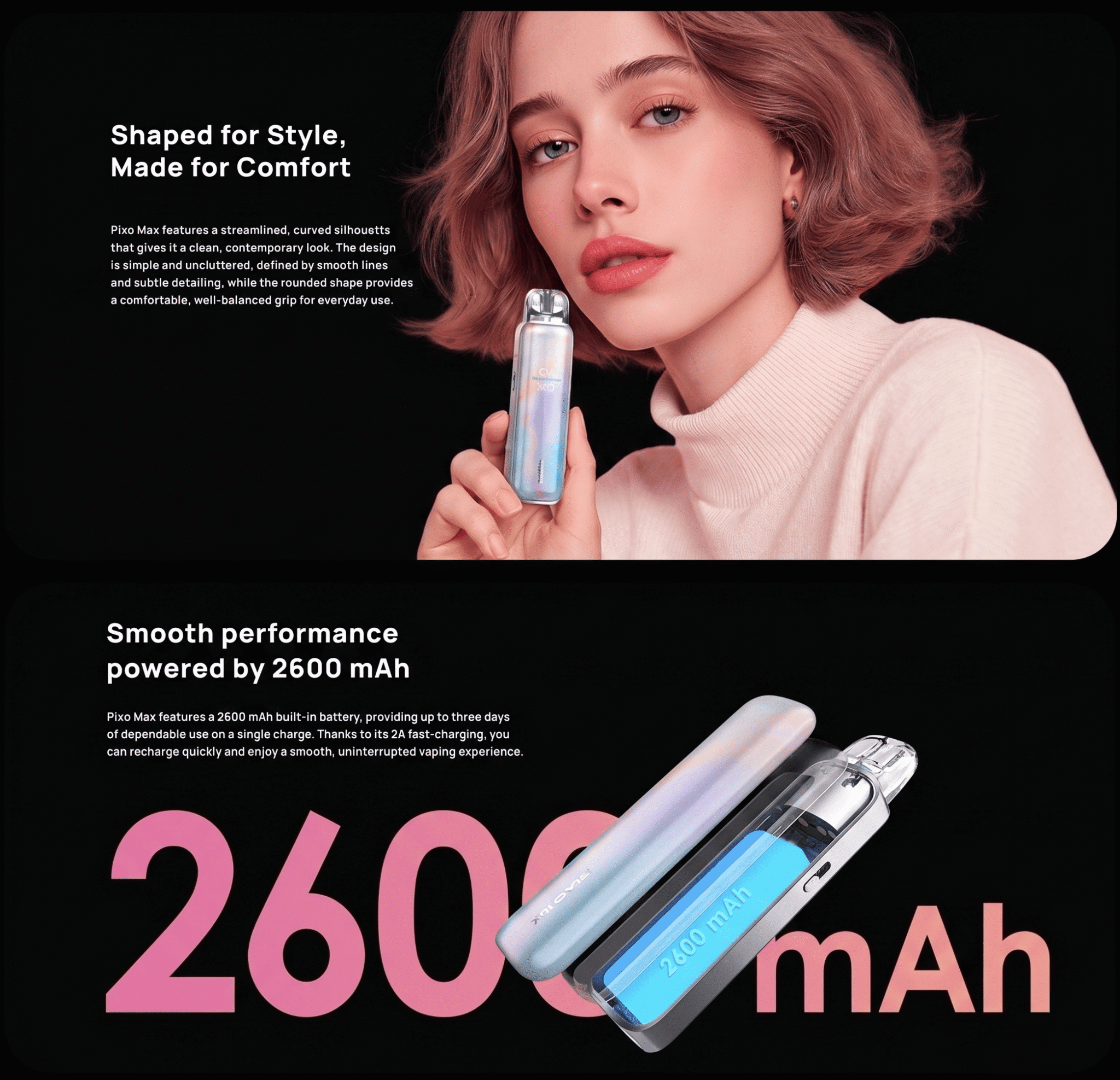 Aspire Pixo Max Pod Kit 2ml 2600mAh Banner3
