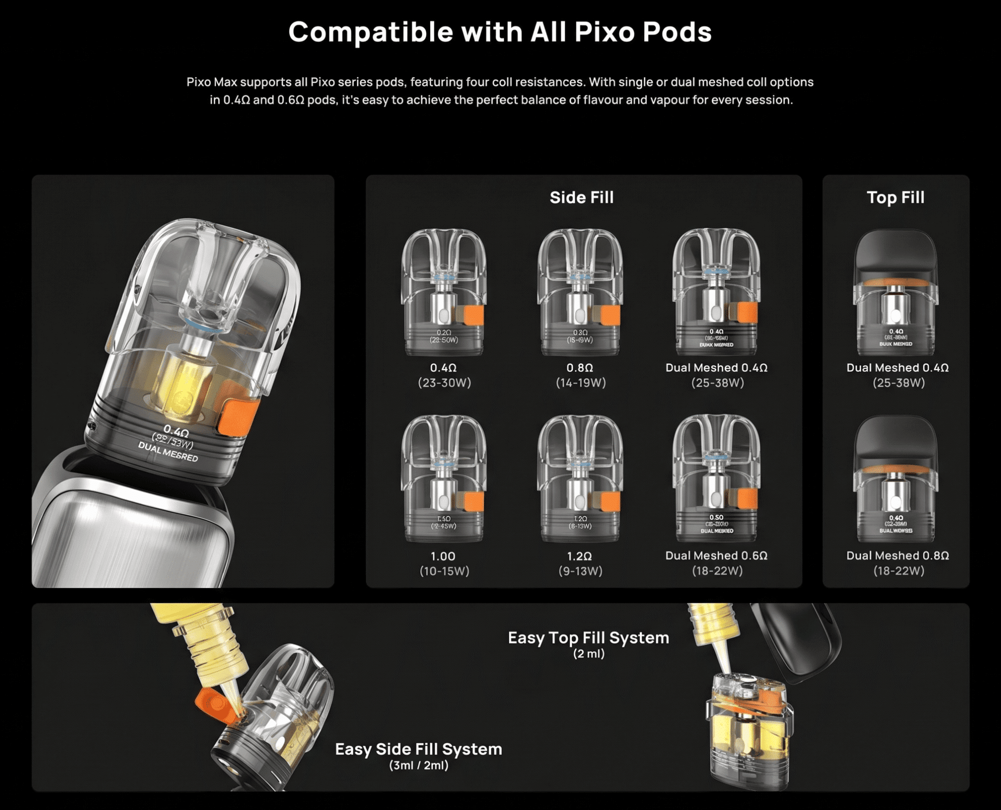 Aspire Pixo Max Pod Kit 2ml 2600mAh Banner6