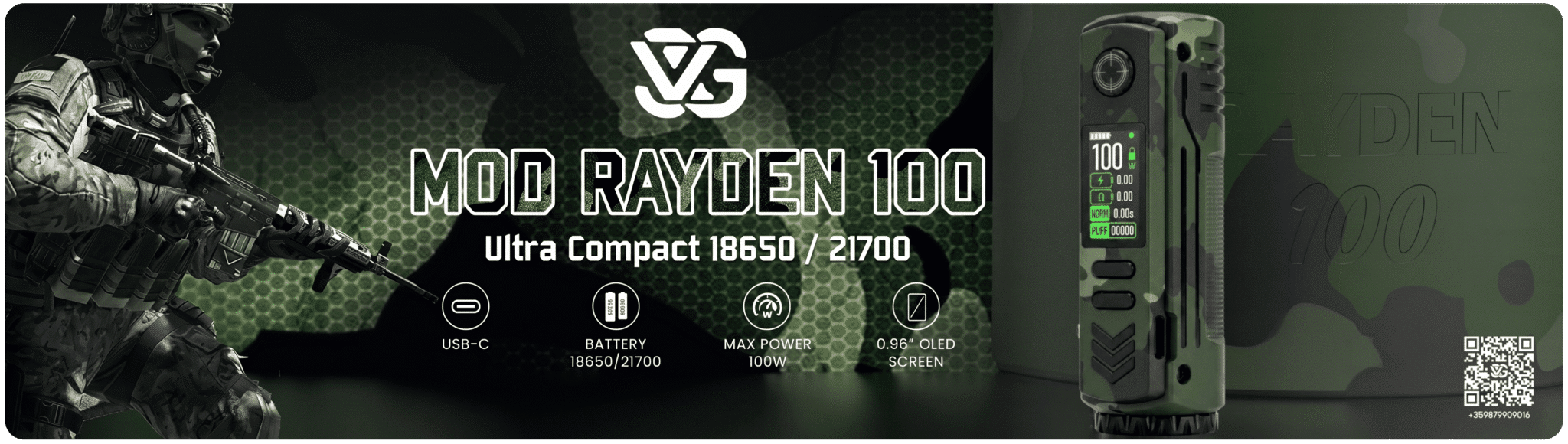 BD Vape Rayden 100W v2 Mod Military Camo Limited Edition Banner1