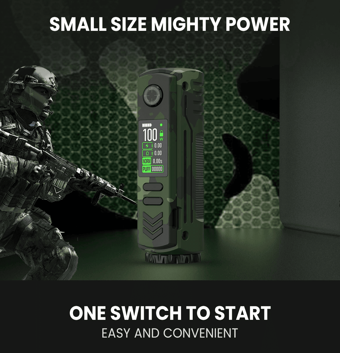 BD Vape Rayden 100W v2 Mod Military Camo Limited Edition Banner3