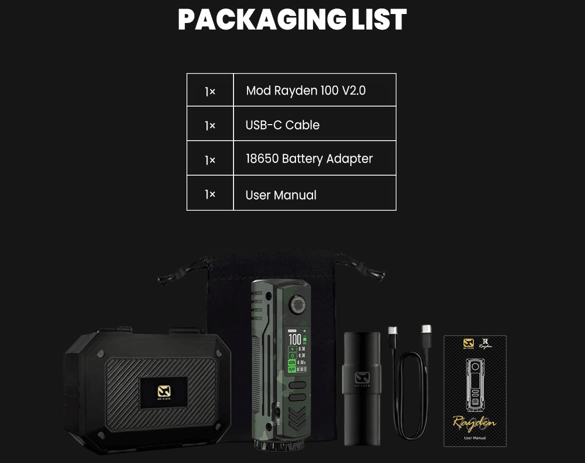 BD Vape Rayden 100W v2 Mod Military Camo Limited Edition Banner7