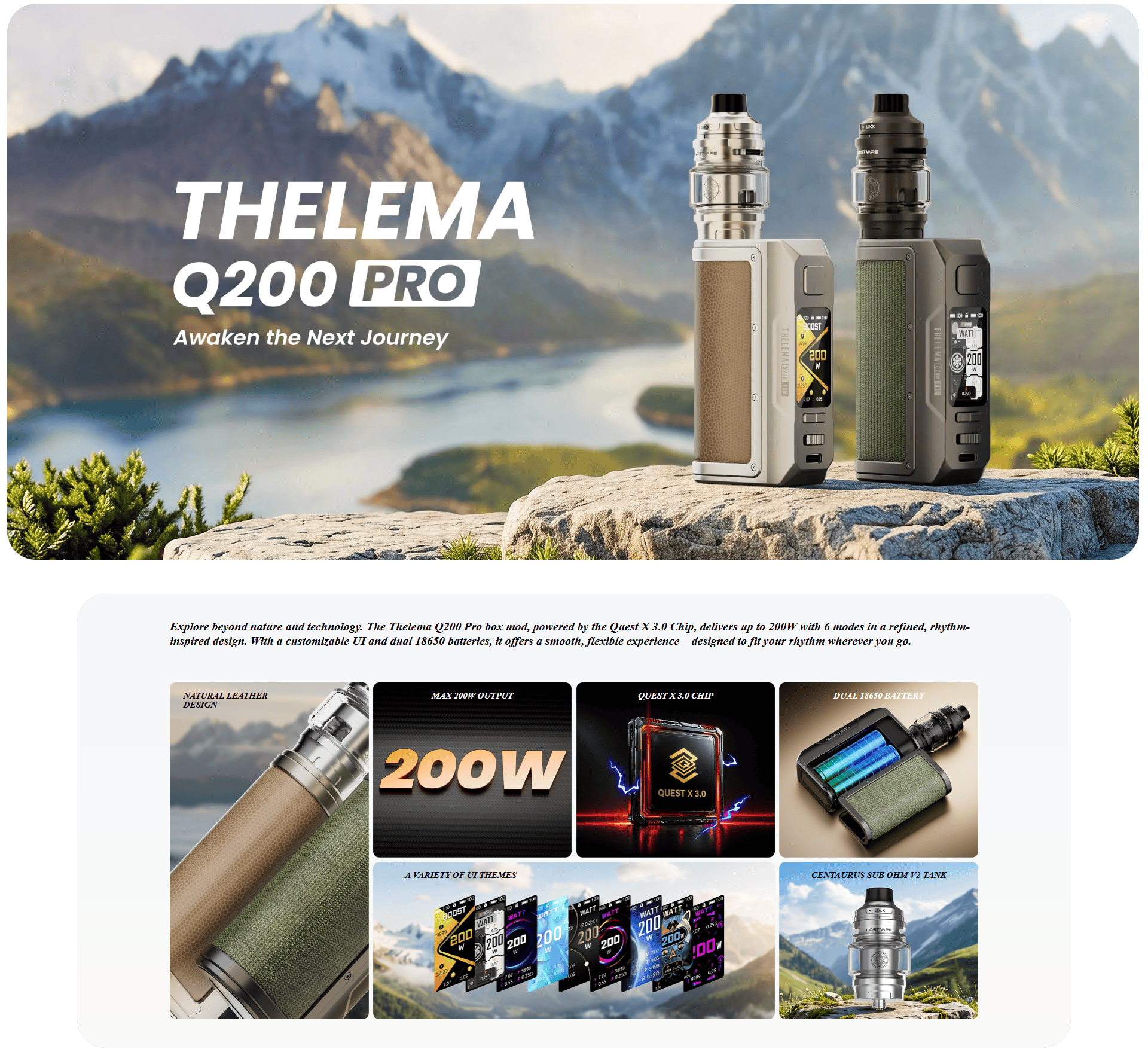 Lost Vape Thelema Q200 Pro Box Mod 200W Banner1