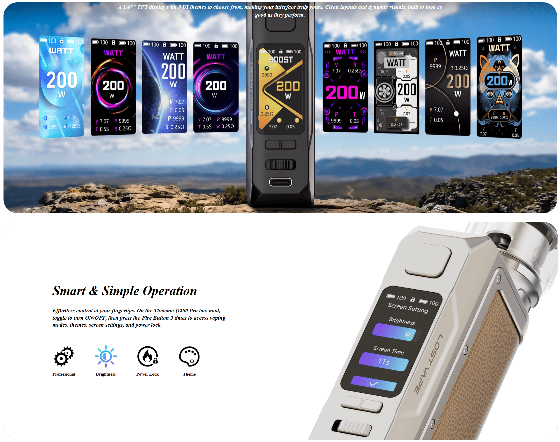 Lost Vape Thelema Q200 Pro Box Mod 200W Banner4