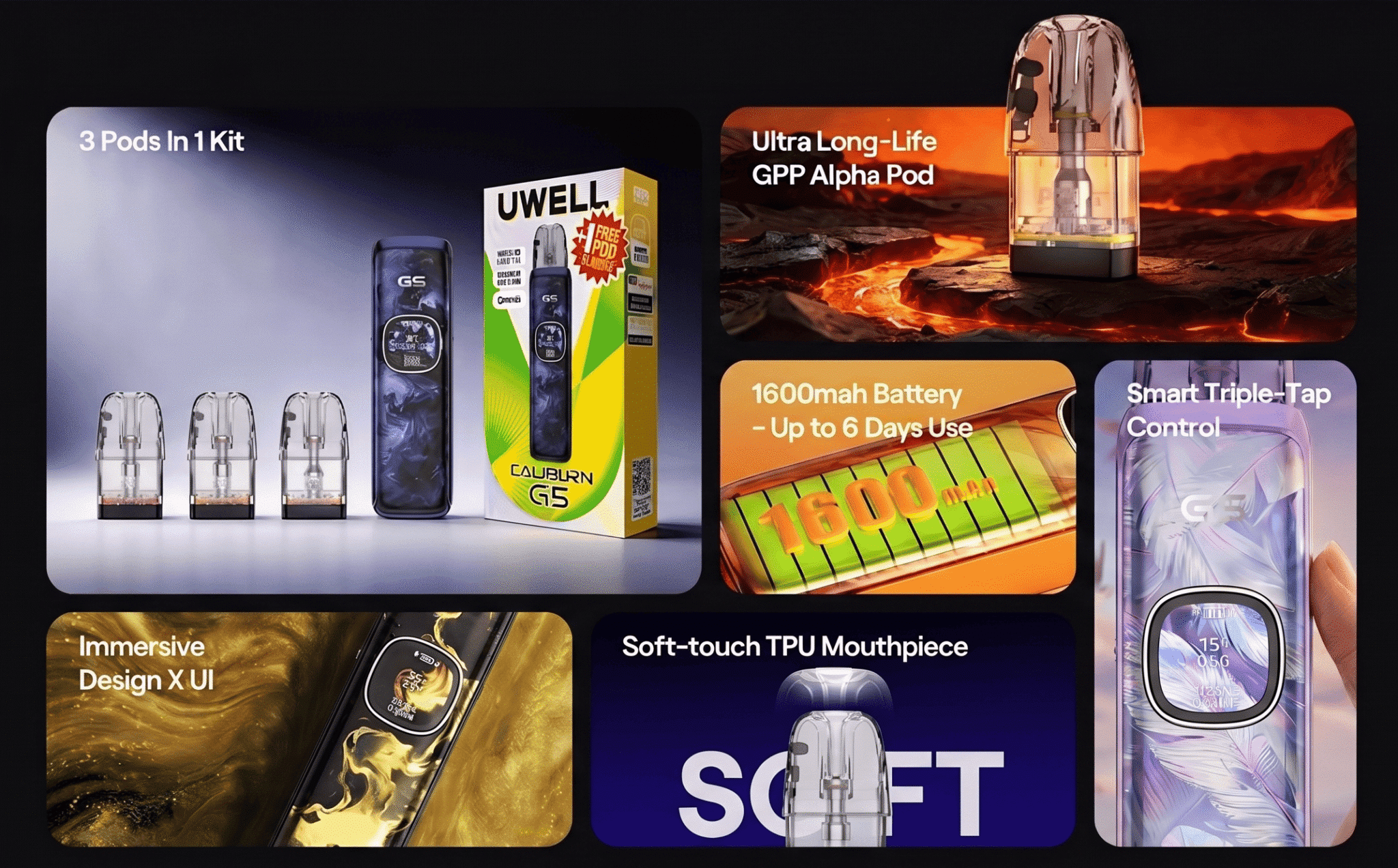 Uwell Caliburn G5 Pod Kit 3ml 1600mAh Banner2